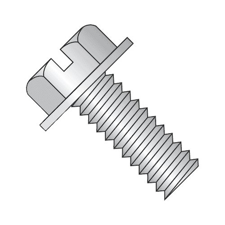 Newport Fasteners #10-24 x 1/2 in Slotted Hex Machine Screw, Plain 18-8 Stainless Steel, 100 PK 622413-PR-100